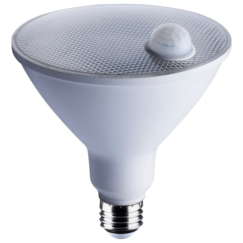14 Watt PAR38 LED – White – 3000K – 1100 Lumens – 120 Volt – PIR Sensor – Non-Dimmable Light Bulb by Satco