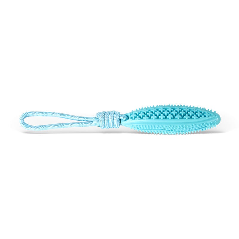 Blue Star Long Olive Durable Cotton Rope Dog Toy Set (2-Pack) – Chew, Tug & Treat Dispensing Ball for Dental Health