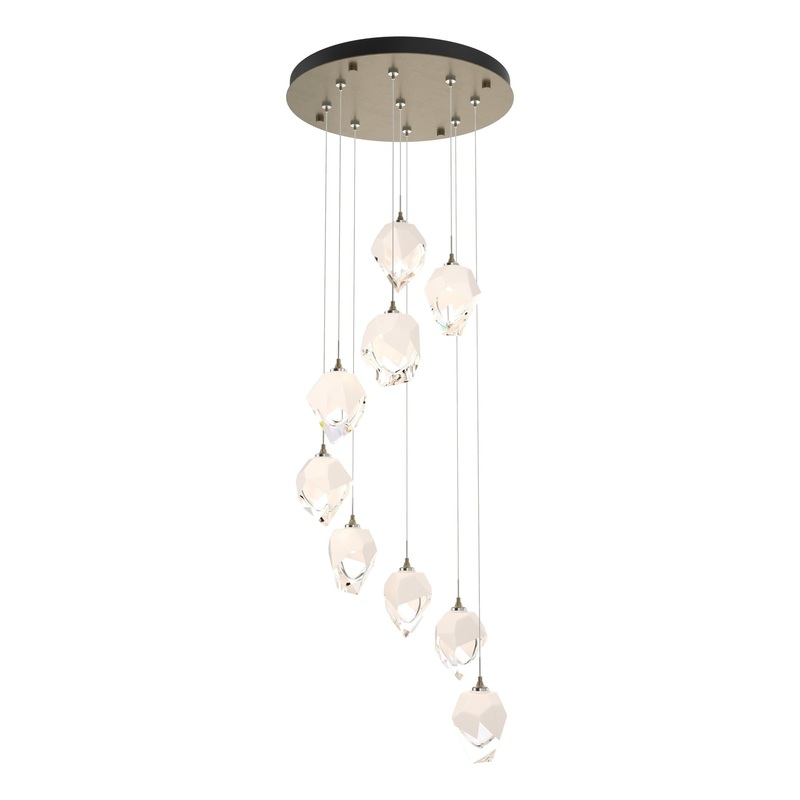 Chrysalis 9-Light Small Crystal Pendant Soft Gold White Crystal (WP)