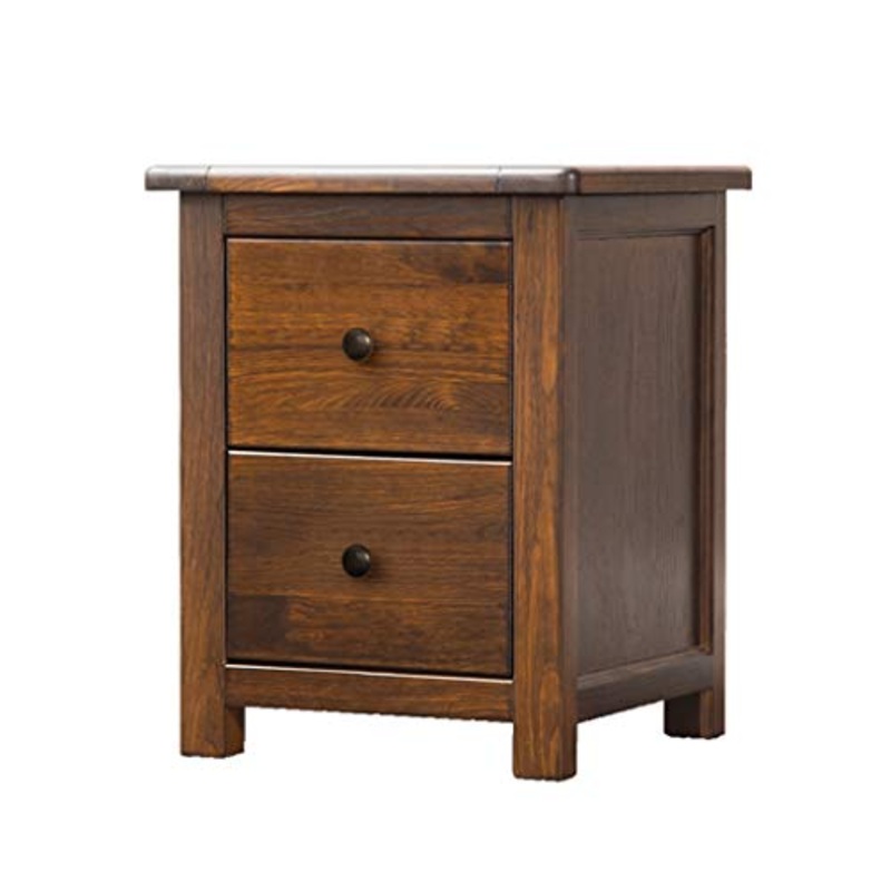 Comodino in Legno massello, Stile Americano, 2 Strati, Mini Color Noce, Peso 400 kg-45x40x55 cm FANJIANI