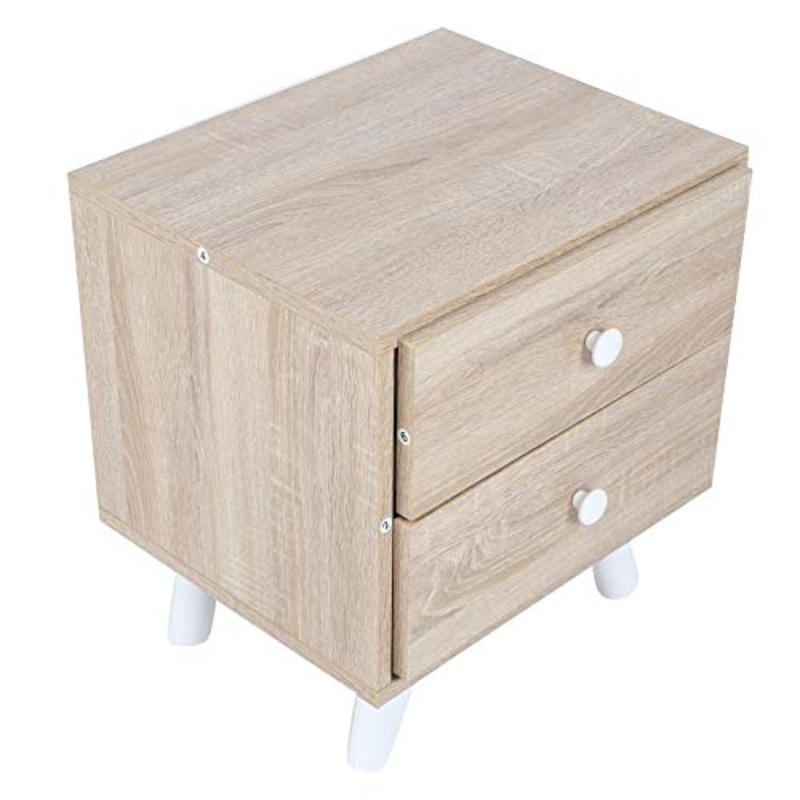 DFGH Camera da Letto da Tavolo, Comodino con 2 Cassetti Particle Board Mini Comodino Home Accessorio Camera da Letto