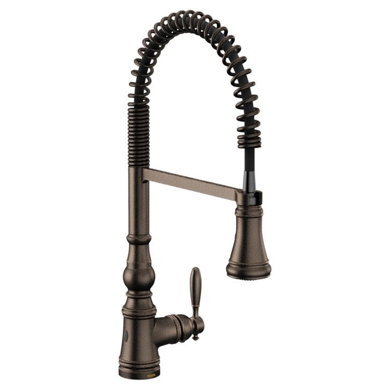 Kitchen Faucet Weymouth Touchless Pre-Rinse Spring 1 Lever ADA CALGreen Oil Rubbed Bronze High Arc 1/3 Hole PowerBoost/MotionSense Wave 1.5 Gallons per Minute