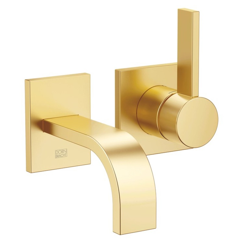 Lavatory Faucet MEM Wall Mount Mixer 1 Lever ADA Brushed Durabrass 1.2 Gallons per Minute Less Drain 2 Hole