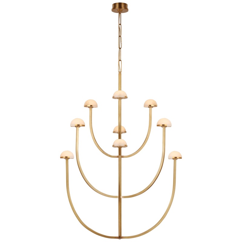LED Chandelier from the Pedra Collection in Antique-Burnished Brass Finish by Visual Comfort Signature