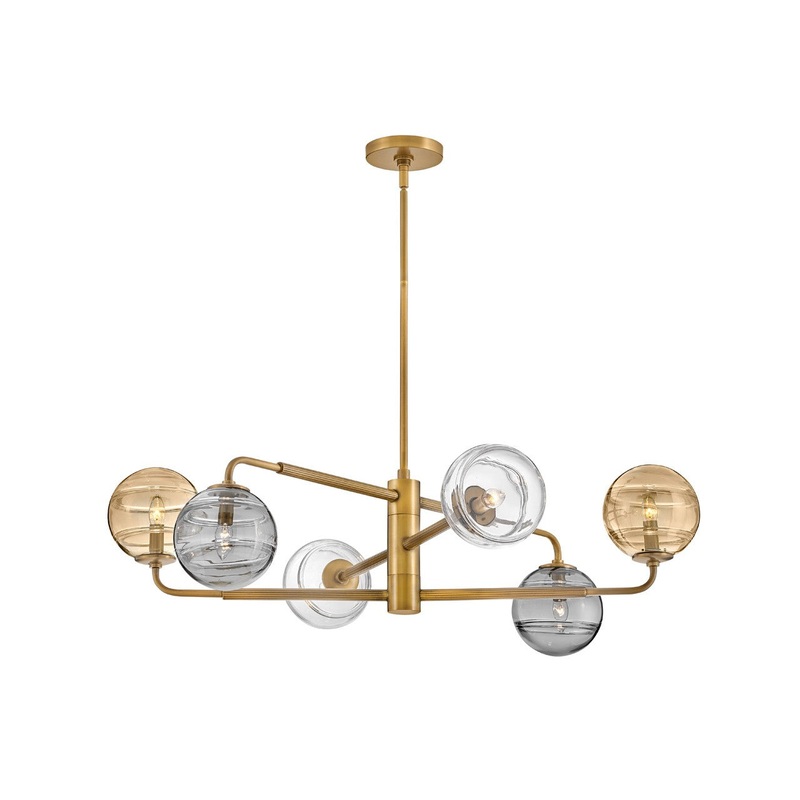 LED Pendant from the Oberon Collection in Heritage Brass Finish by Fredrick Ramond