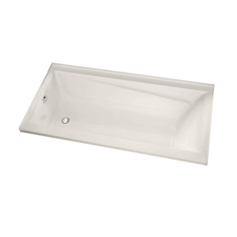 MAAX 106174-L-000-007 Exhibit 6042 IF Acrylic Alcove Left-Hand Drain Bathtub in Biscuit