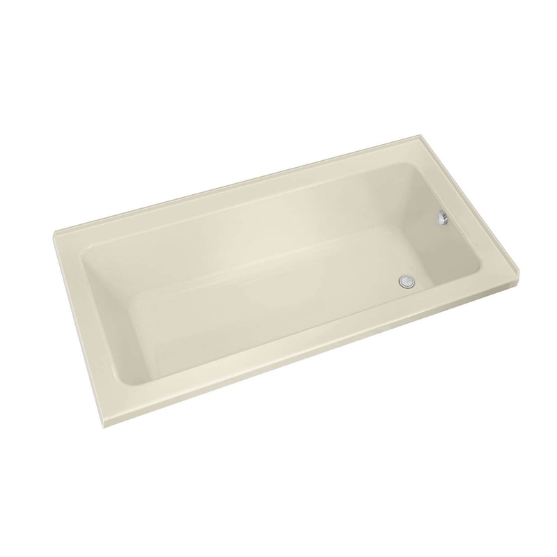 MAAX 106203-L-000-004 Pose 6032 IF Acrylic Corner Right Left-Hand Drain Bathtub in Bone