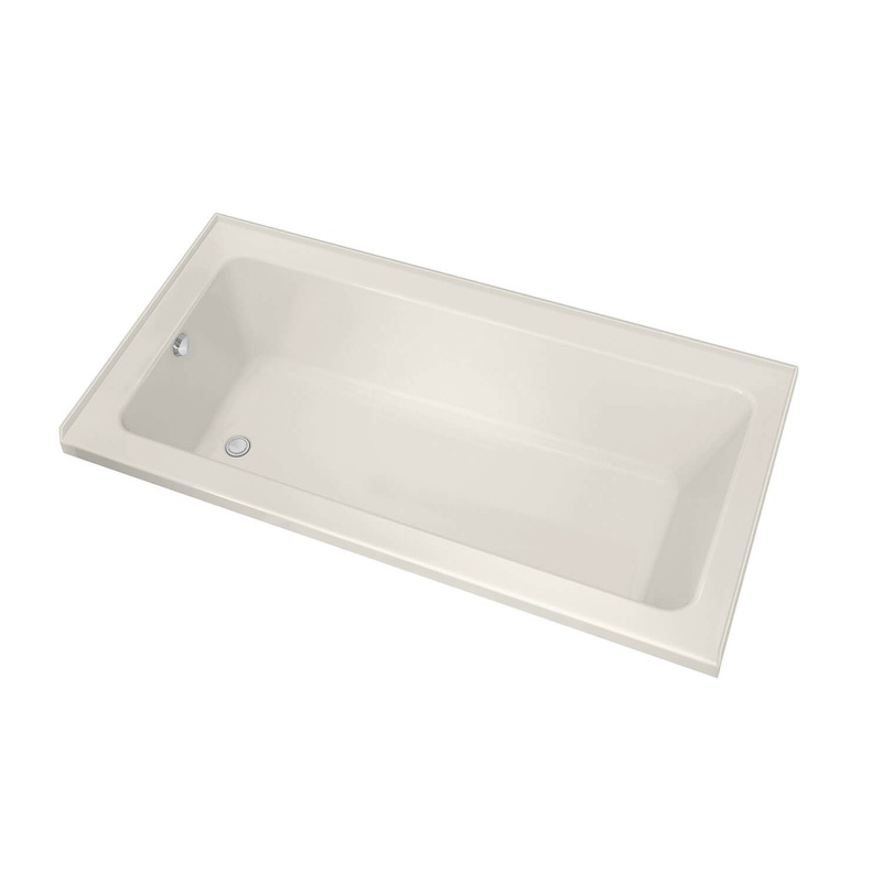 MAAX 106391-L-108-007 Skybox 7236 IF Acrylic Alcove Left-Hand Drain Aerosens Bathtub in Biscuit