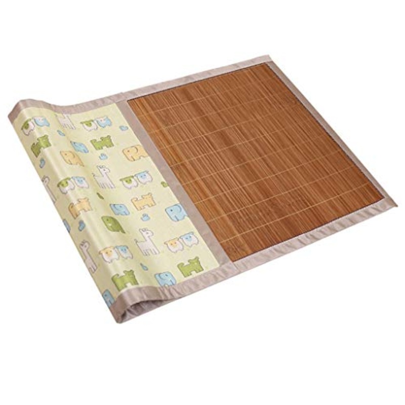MBY Materassino in bamb, Bambino Bambini Cartone Animato Seta Ghiacciata Doppia Faccia Scuola Materna Pisolino Stuoia Carbonizzato bamb (Size : 50130cm)