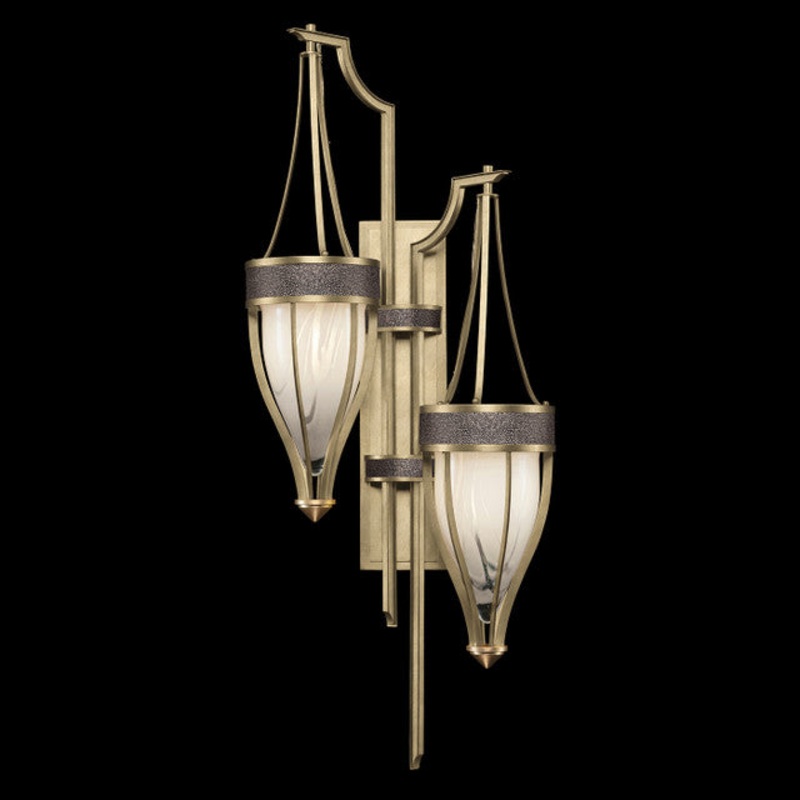 Mirage 41.5″H Sconce Soft Gold Leaf/Brass/Pebble