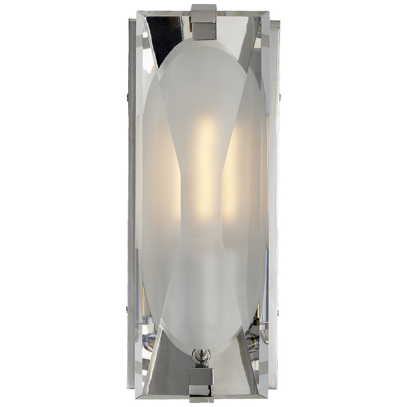 One Light Bath Sconce from the Castle Peak Collection in Polished Nickel Finish by Visual Comfort Signature
