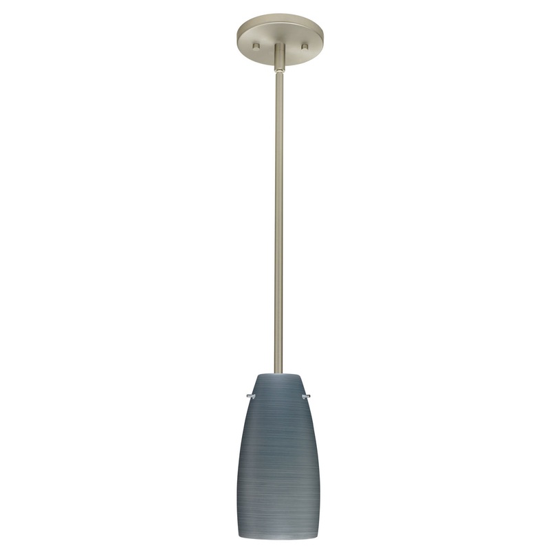 One Light Pendant from the Tao Collection in Satin Nickel Finish by Besa