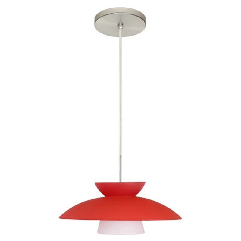 One Light Pendant from the Trilo Collection in Satin Nickel Finish by Besa