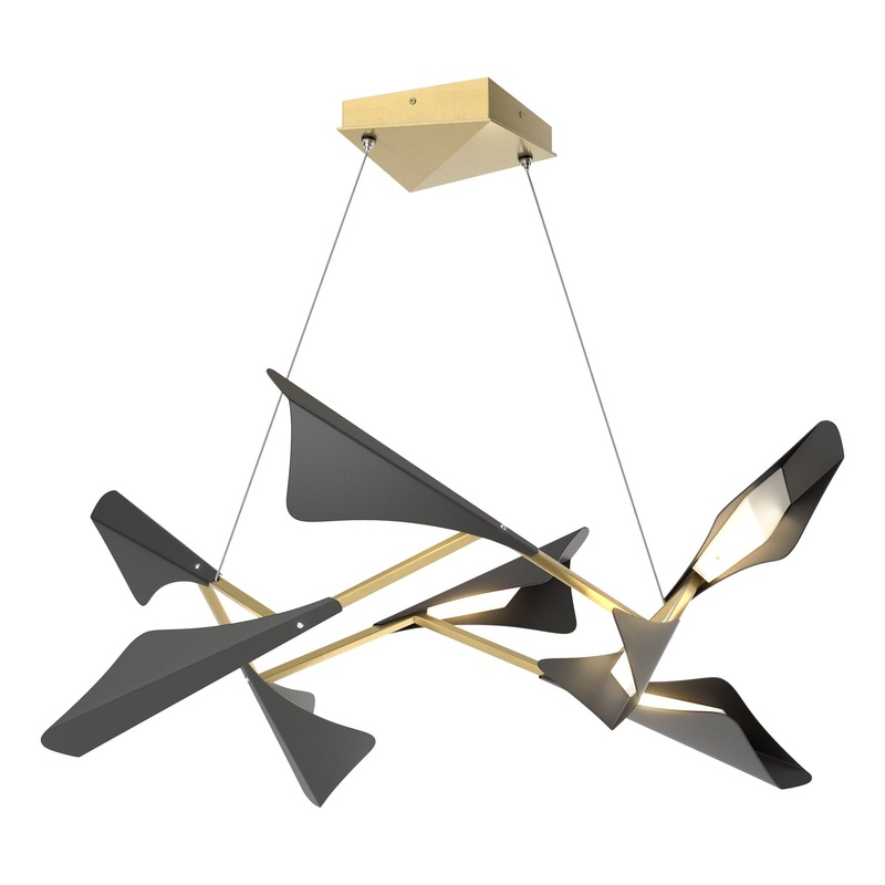 Plume 8-Light LED Pendant Modern Brass Black