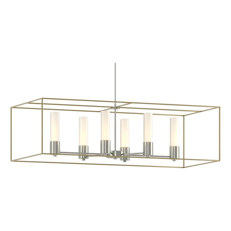 Portico Pendant Sterling Modern Brass Opal Glass (GG)