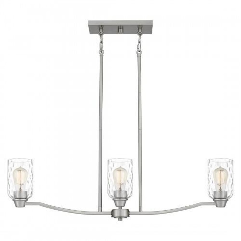 Quoizel ACA335BN Acacia Linear chandelier 3 lights brushed nicke Island Light
