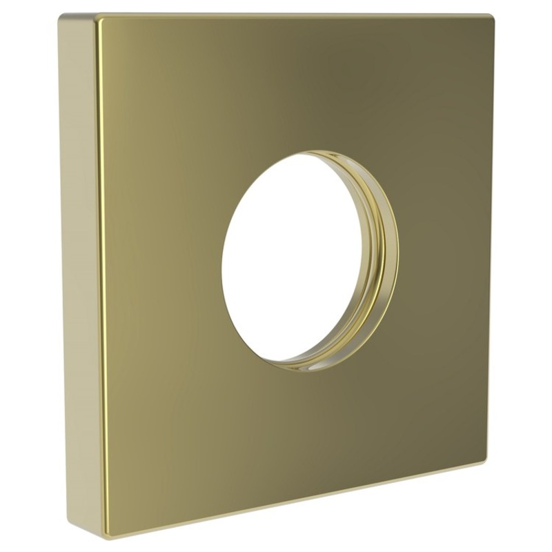 Shower Arm Flange Square Polished Brass Uncoated Living 2-1/2 Inch Brass