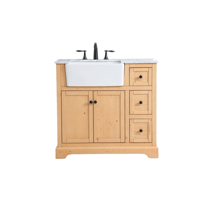 Single Bathroom Vanity from the Franklin Collection in Natural Wood Finish by Elegant Lighting