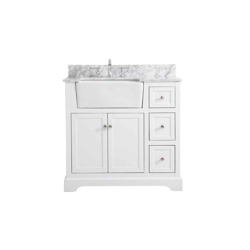 Single Bathroom Vanity from the Franklin Collection in White Finish by Elegant Lighting