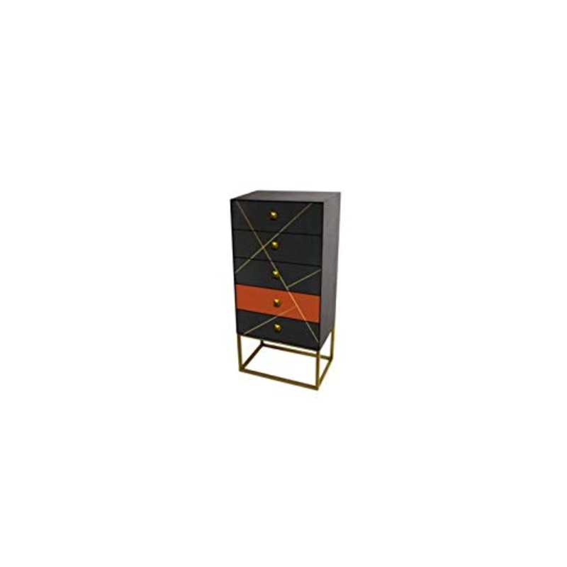 Socadis – Cassettiera in metallo con 5 cassetti, colore: Terracotta
