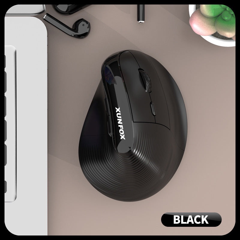 Two Ergonomic Vertical Wireless Mouse – Dual Mode (2.4G & Bluetooth), 5 Adjustable DPI, Silent Clicks, Rechargeable(black)