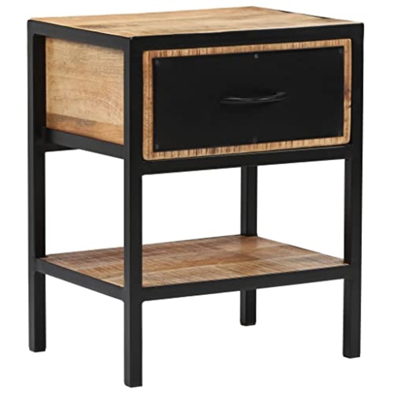 vidaXL Comodino 40x30x50 cm Tavolino da Notte Com Arredo Cassettiera Mobiletto per Camera da Letto Arredamento Interni Legno Massello di Mango