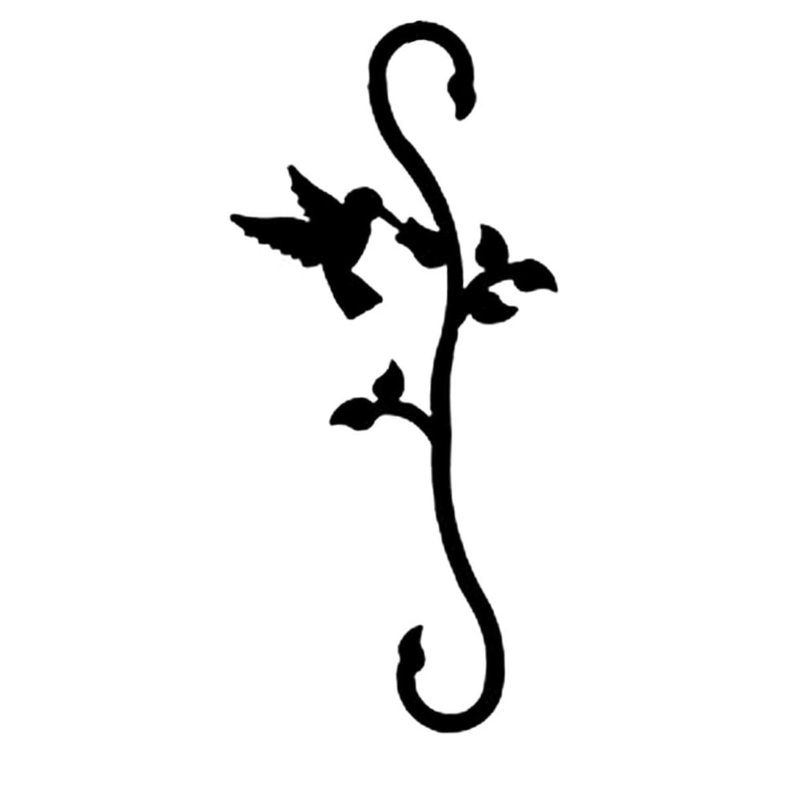 Village Wrought Iron SH-D-18 Hummingbird & Flower S Hook