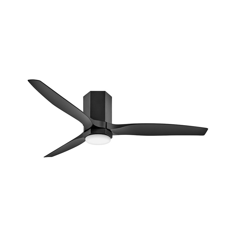 52″ Ceiling Fan from the Facet Collection in Matte Black Finish by Hinkley