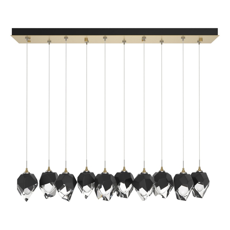 Chrysalis 10-Light Small Crystal Pendant Modern Brass Black Crystal (BP)