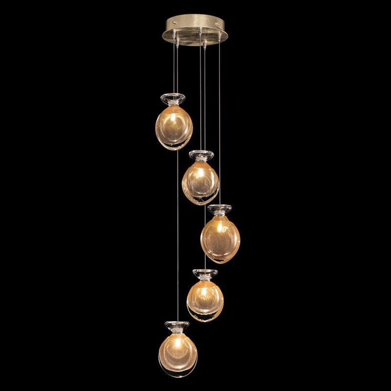 Essence 11.5″W Round Pendant Gold/Gold Round