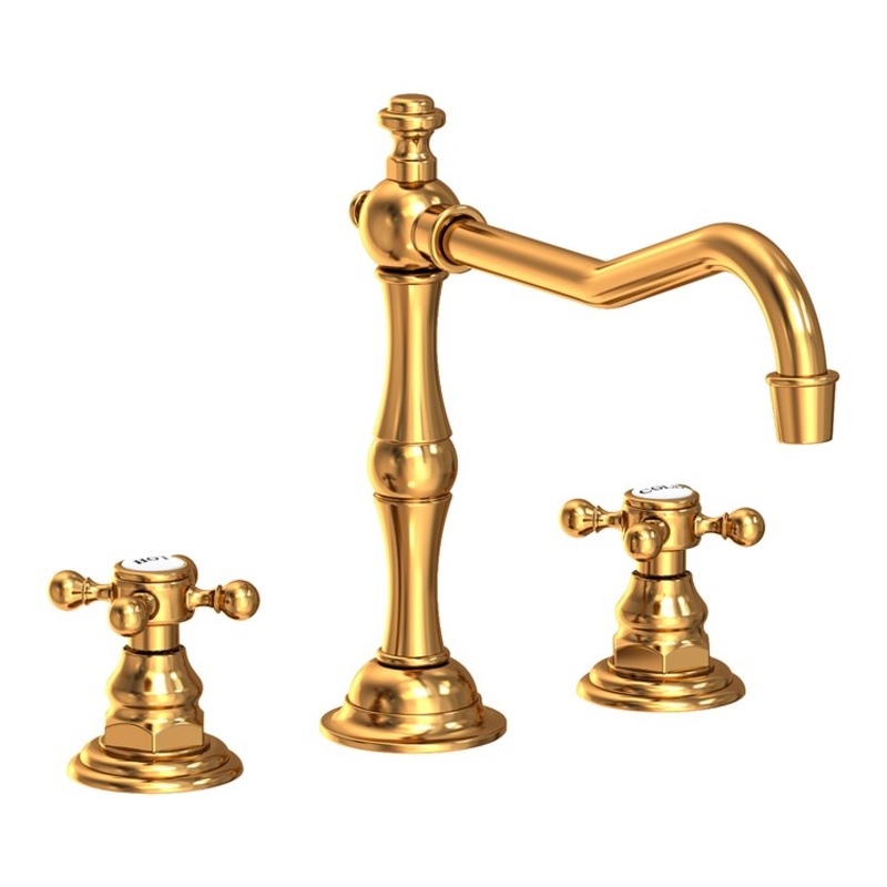 Kitchen Faucet Chesterfield 8 to 20 Inch Spread 2 Cross ADA Aged Brass Spout Height 5-13/16 Inch Spout Reach 9-7/16 Inch 1.8 Gallons per Minute