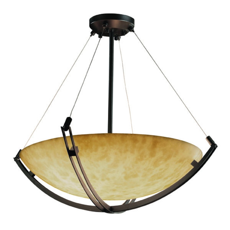 LED Pendant from the Clouds Collection in Dark Bronze Finish by Justice Designs