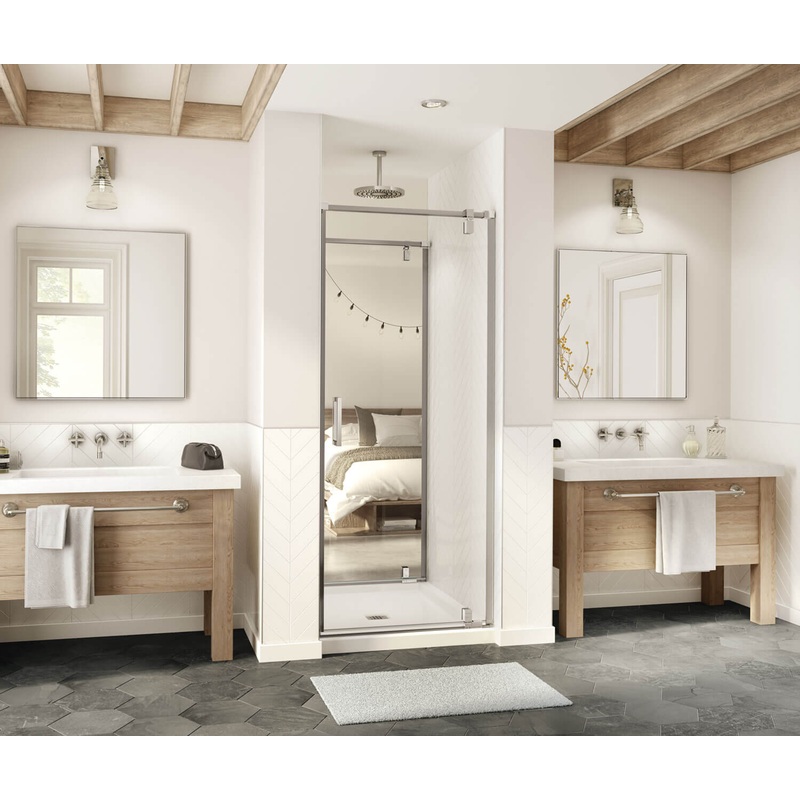 MAAX 137933-900-305-000 ModulR 2 32 x 78 in. 8mm Pivot Shower Door for Tunnel Installation with Clear glass in Brushed Nickel