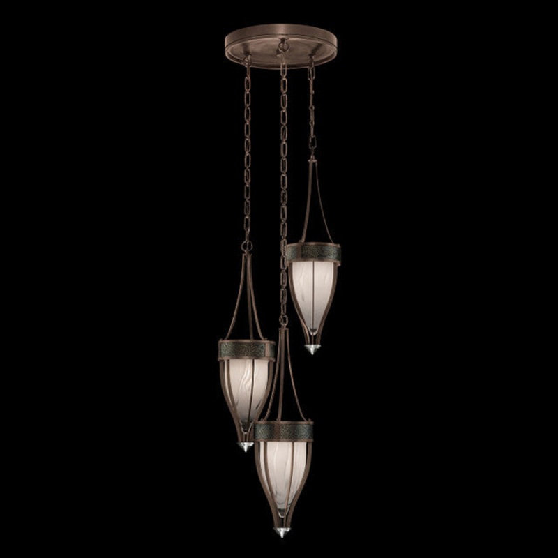 Mirage 17.5″W Round Pendant Soft Gold Leaf/Brass/Coco