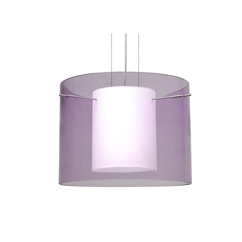 One Light Pendant from the Pahu Collection in Satin Nickel Finish by Besa