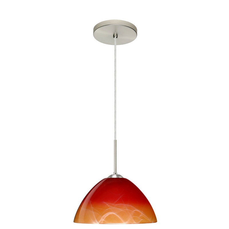 One Light Pendant from the Tessa Collection in Satin Nickel Finish by Besa