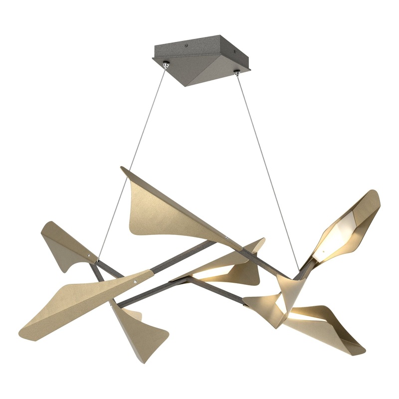 Plume 8-Light LED Pendant Natural Iron Soft Gold