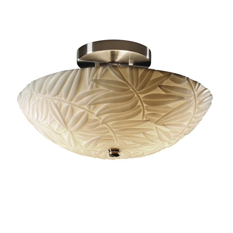 Semi-Flush Mount from the Porcelina Collection in Brushed Nickel Finish by Justice Designs