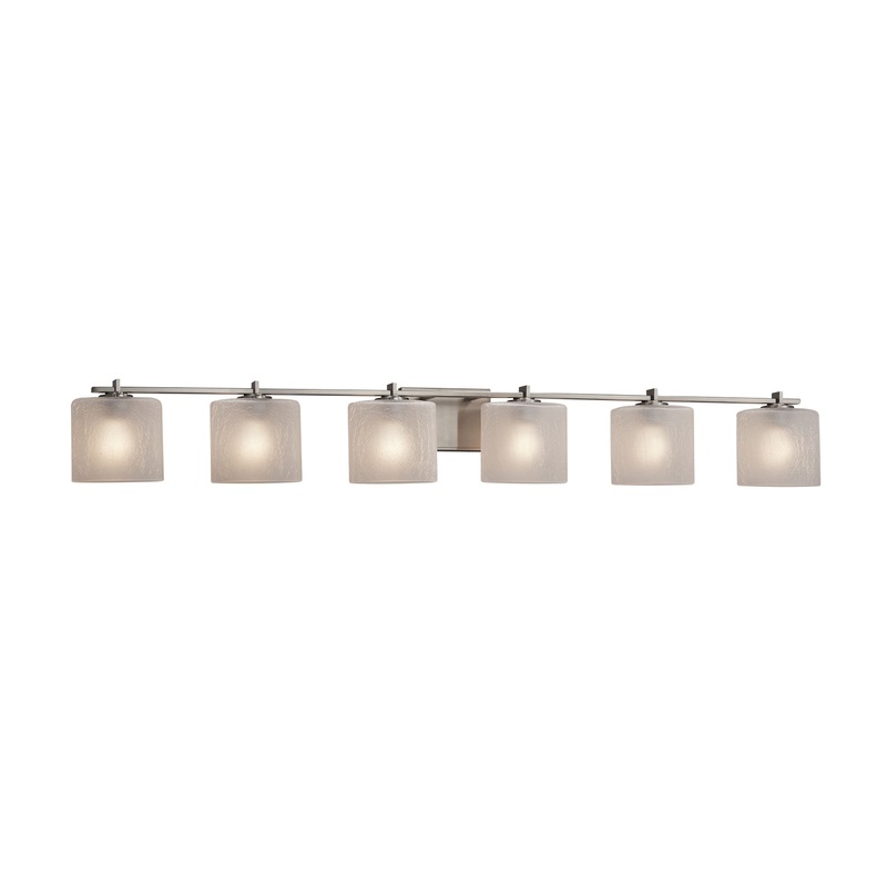 Six Light Bath Bar from the Fusion Collection in Brushed Nickel Finish by Justice Designs