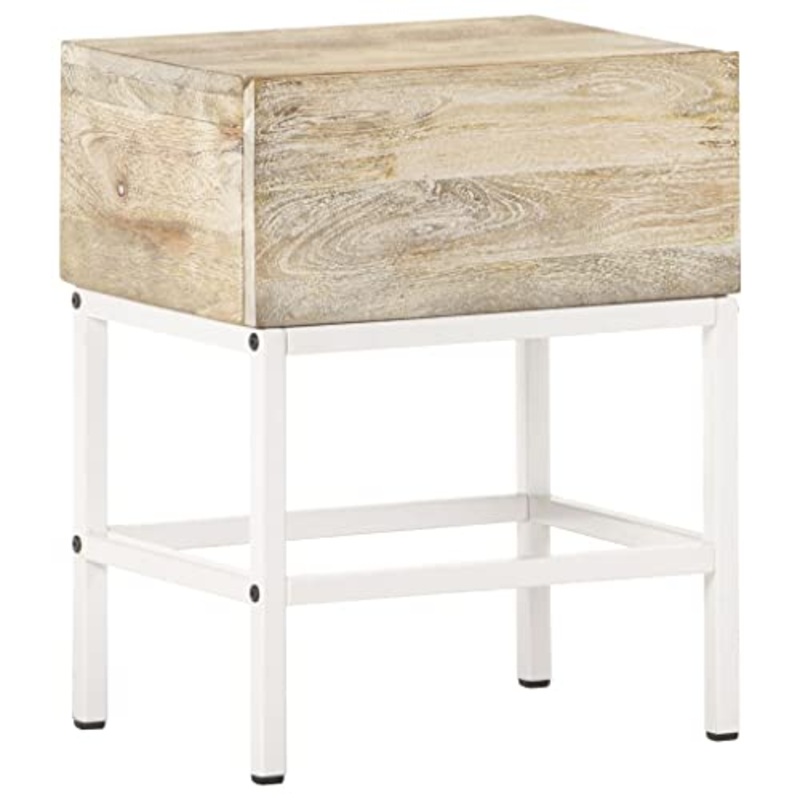 vidaXL Comodino 40x30x50 cm in Legno Massello di Mango