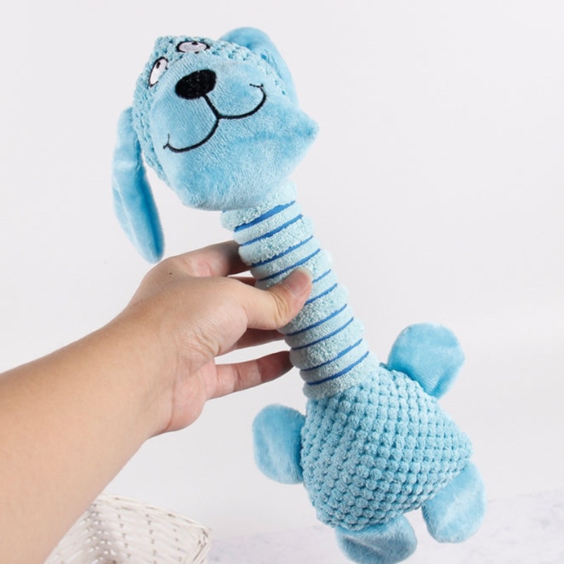 2-Piece Blue Long Neck Plush Dog Toy – Interactive Chew & Cuddle Toy for Puppies