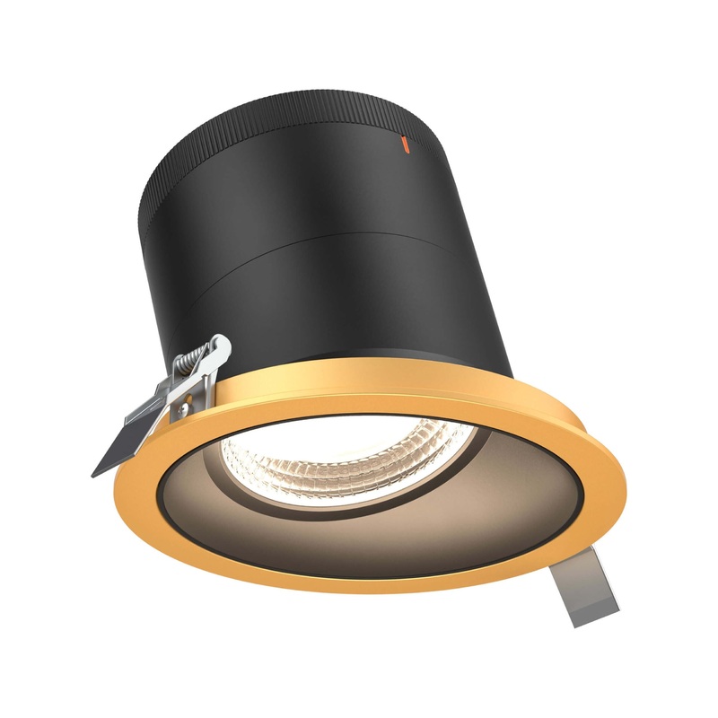 6″ Modular Downlight Black with Gold Trim 60 Degrees Sloped Ceiling