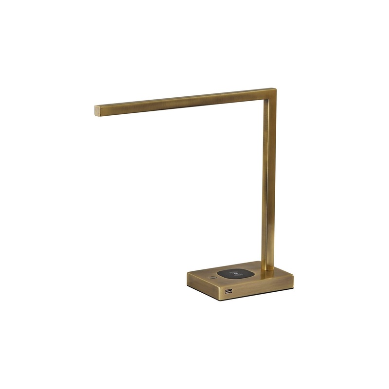 Aidan AdessoCharge LED Wireless Charging Desk Lamp Antique Brass