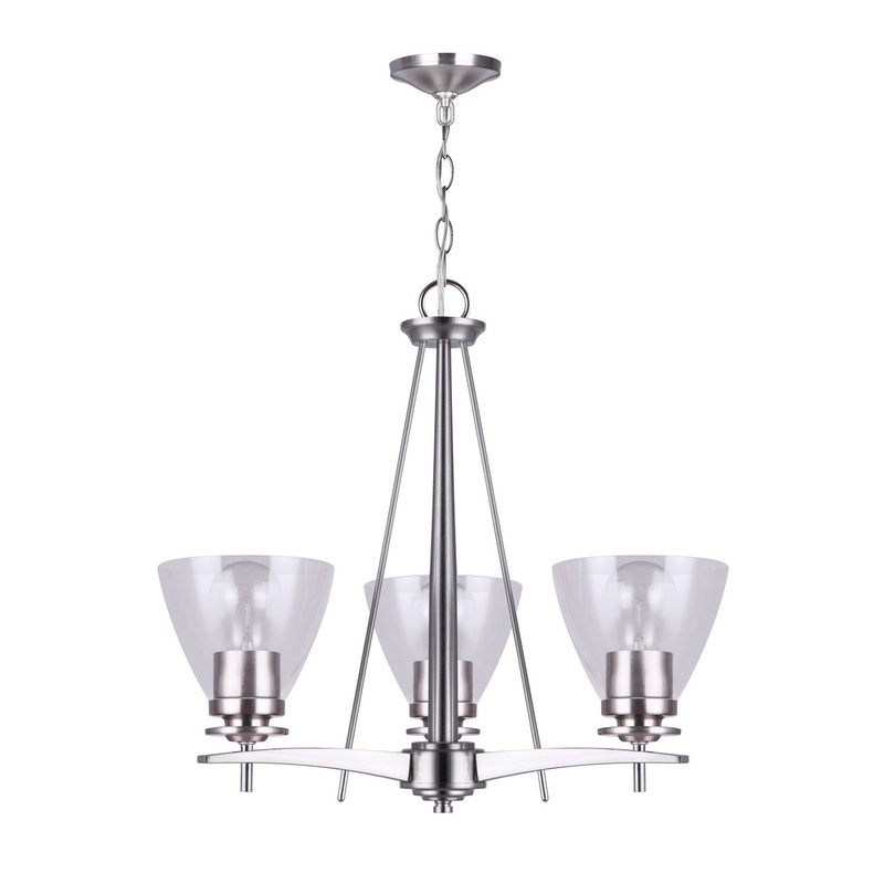 Canarm ICH256A03BN-RG Canarm Three Light Chandelier Brushed Nickel