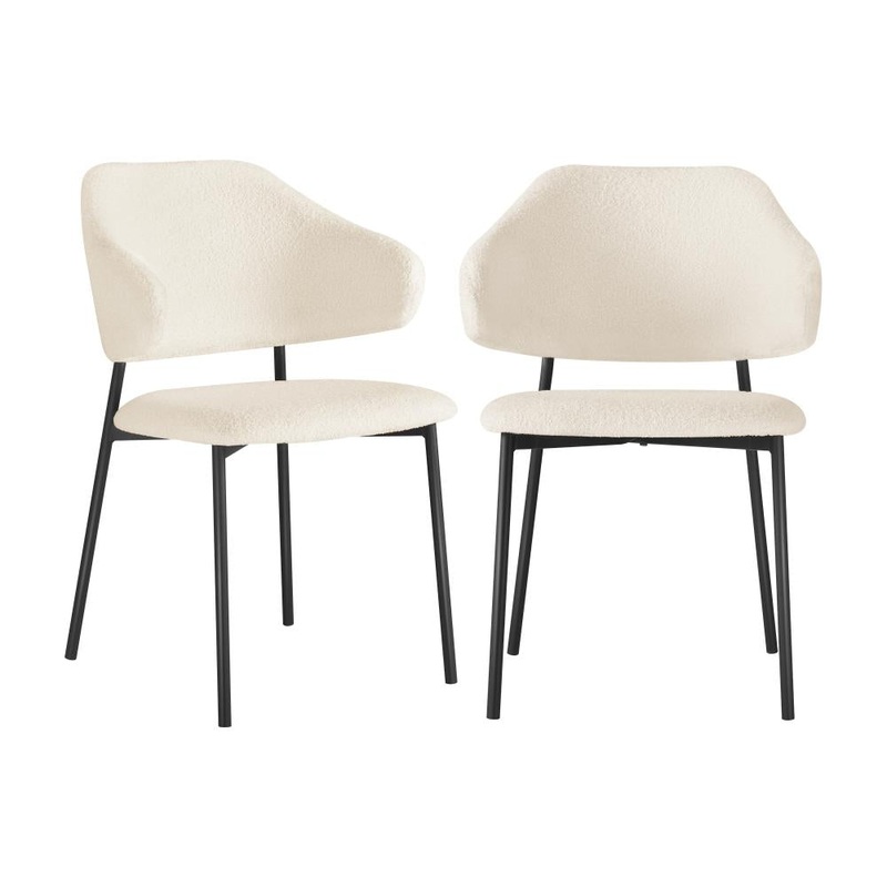 Dining Chair Set of 2 White and Black