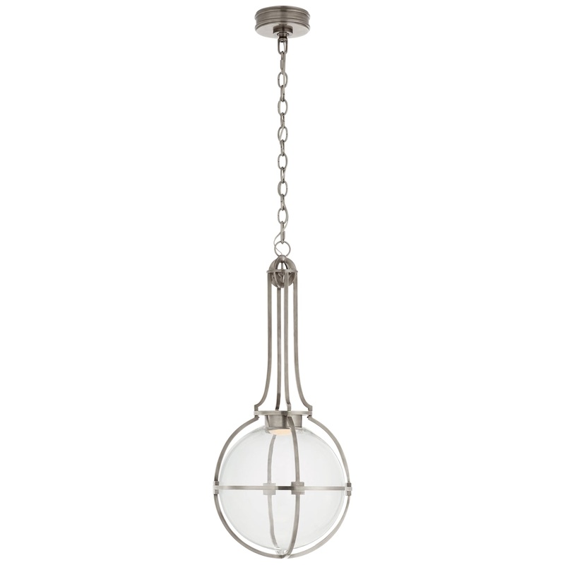 LED Pendant from the Gracie Collection in Antique Nickel Finish by Visual Comfort Signature