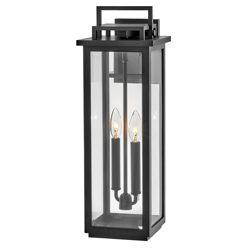 LED Wall Mount Lantern from the Winthorpe Collection in Black Finish by Hinkley