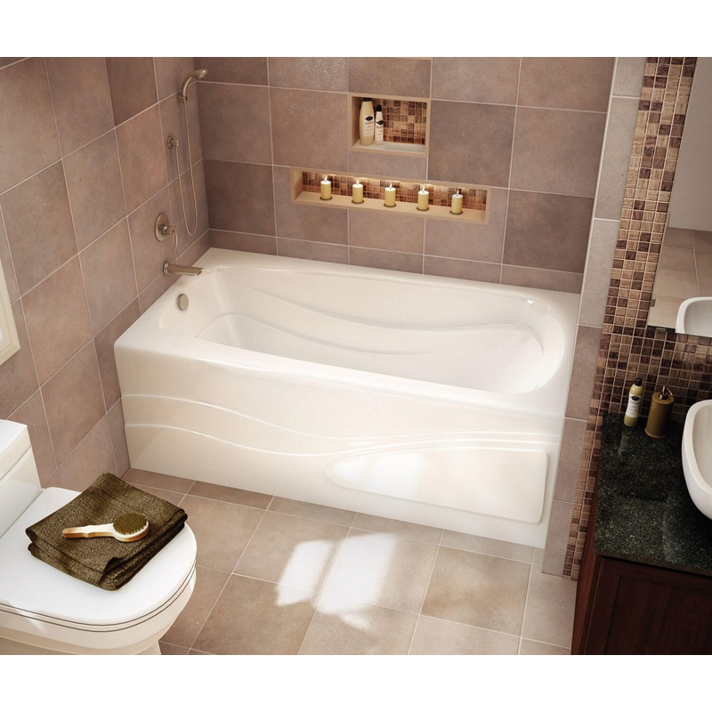 MAAX 102204-000-001-002 Tenderness 7236 Acrylic Alcove Right-Hand Drain Bathtub in White