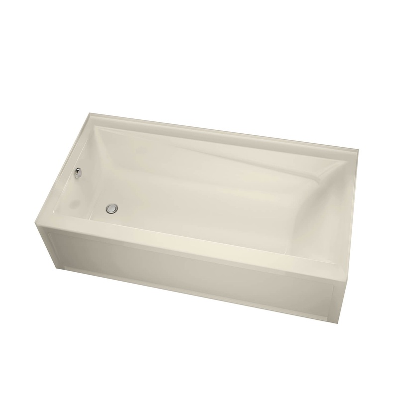 MAAX 105456-000-004-002 New Town 6032 IFS Acrylic Alcove Right-Hand Drain Bathtub in Bone
