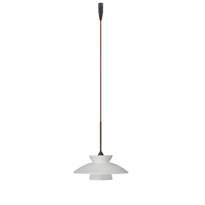 One Light Pendant from the Trilo Collection in Bronze Finish by Besa